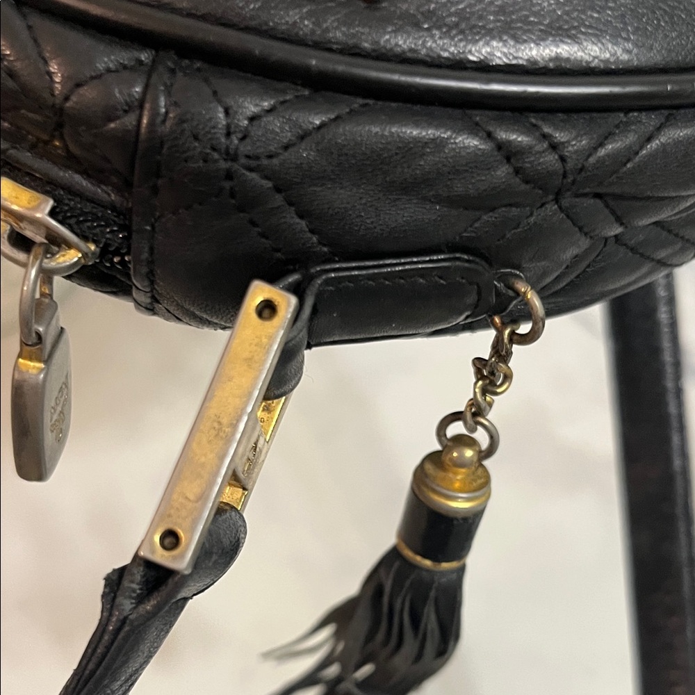 MCM Black Quilted Round Crossbody with Gold Hardware - Picture 5 of 9